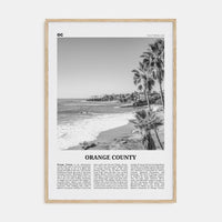 Orange County No 1 Poster Natural Wood / 8x12 in Nbourhood Travel B&W Poster