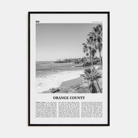 Orange County No 1 Poster Black Wood / 8x12 in Nbourhood Travel B&W Poster