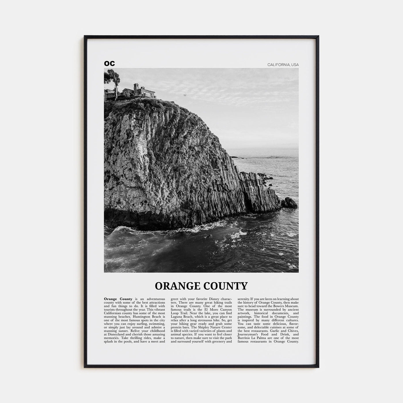 Orange County No 2 Poster None / 8x12 in Nbourhood Travel B&W Poster