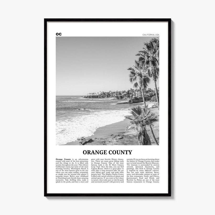 Orange County Newspaper No 1 Poster, framed poster mockup