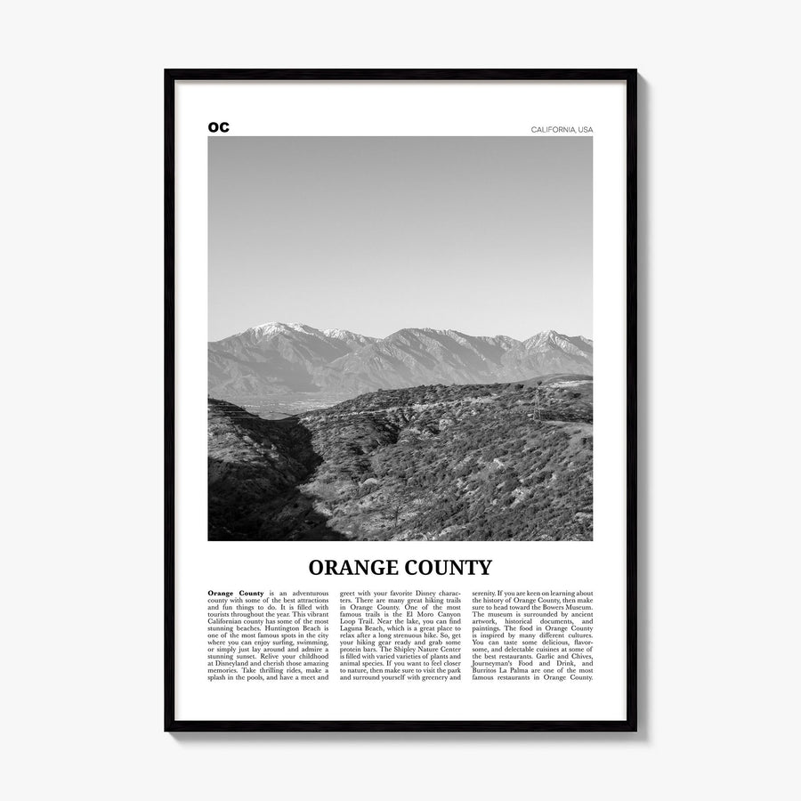 Orange County Newspaper No 3 Poster, framed poster mockup