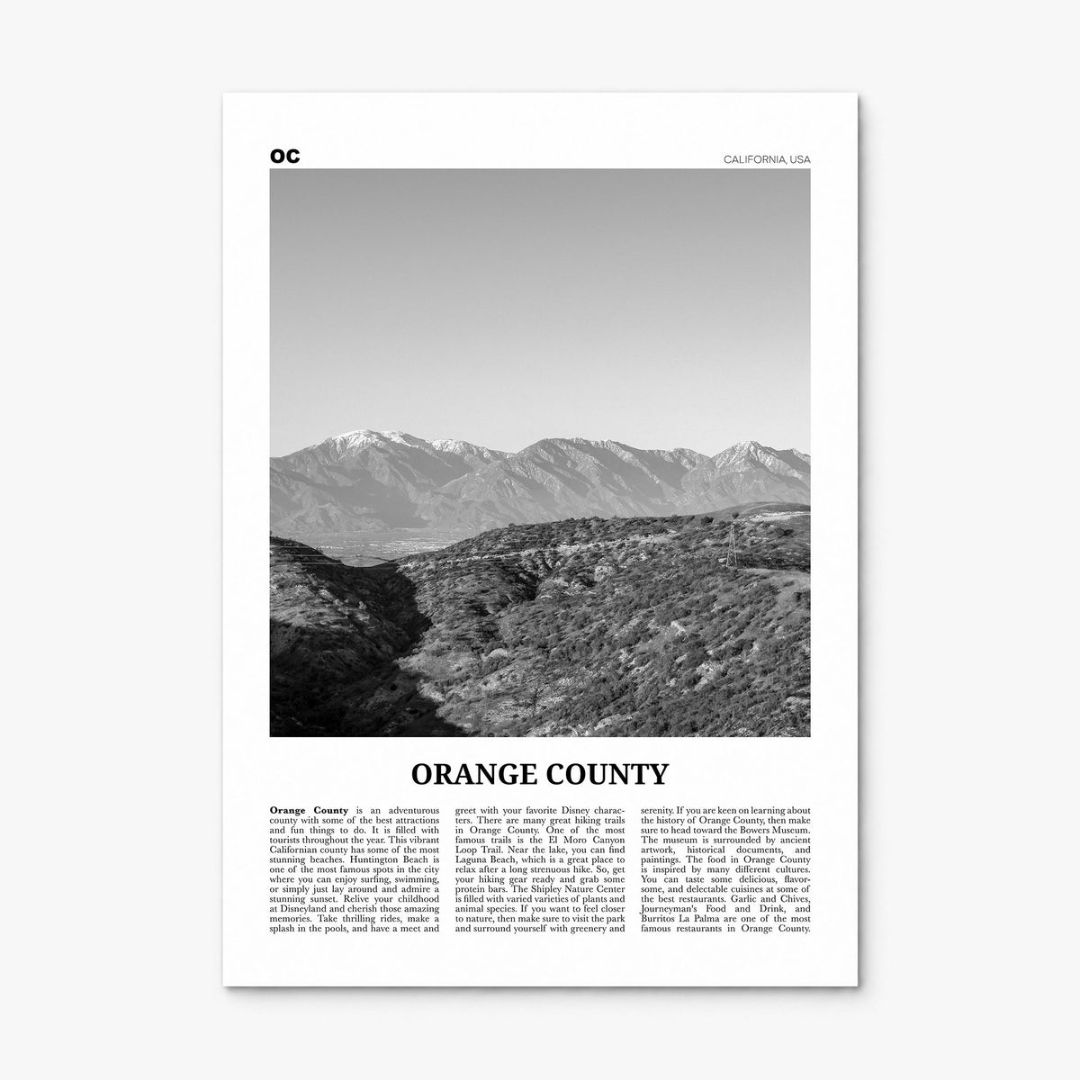 Orange County Newspaper No 3 Poster, print only (unframed)