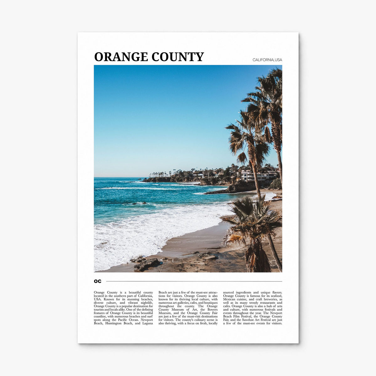 Orange County Travel Poster, print only (unframed)