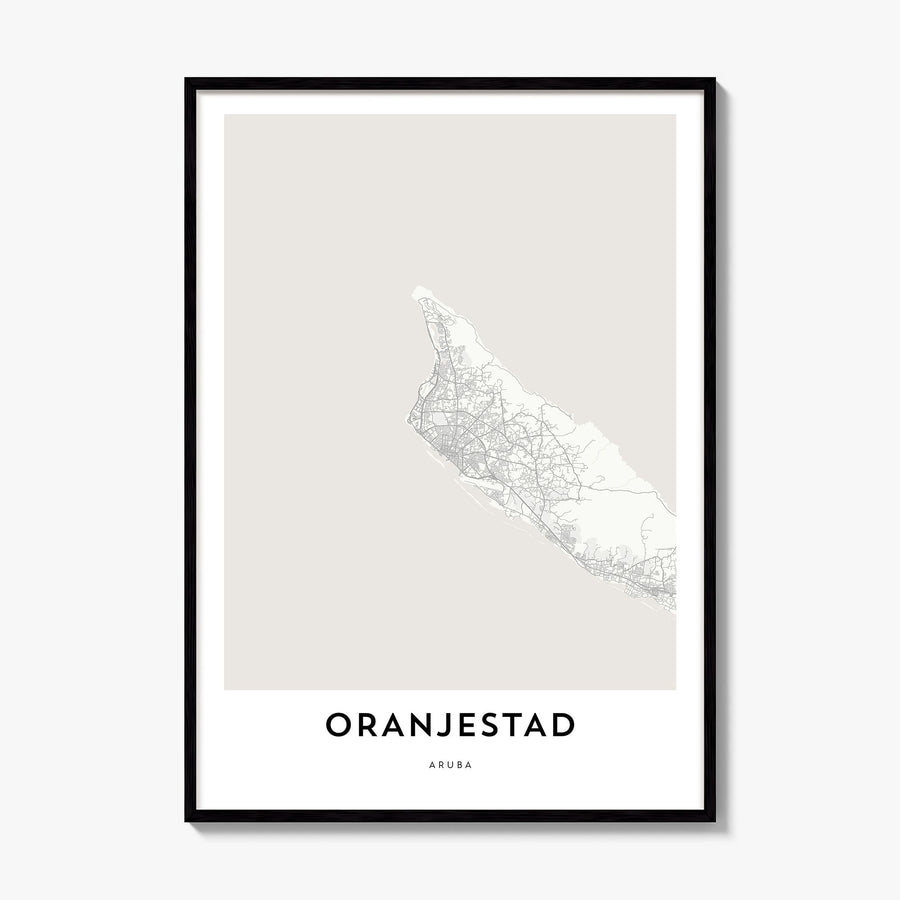 Oranjestad Map Poster, framed poster mockup