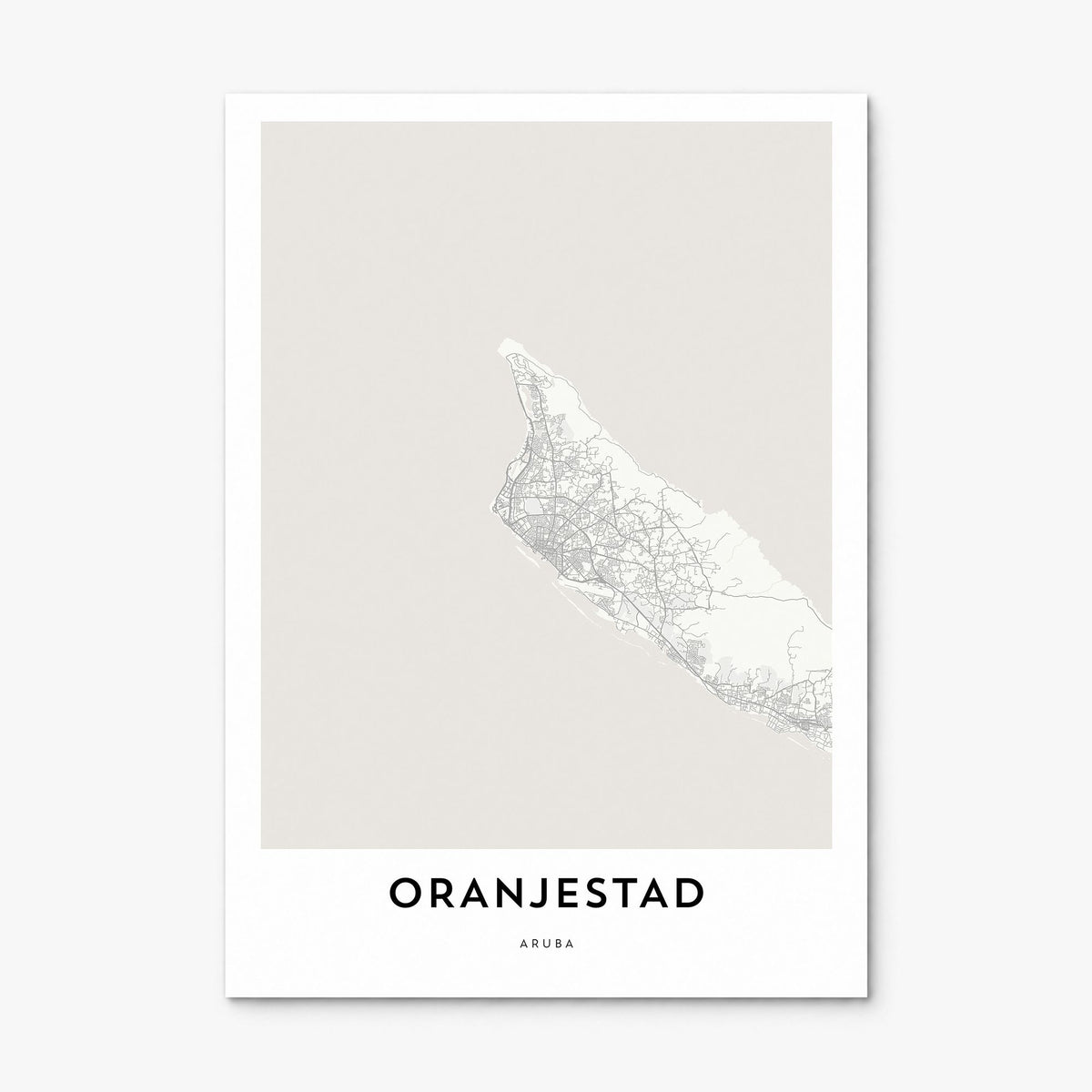 Oranjestad Map Poster, print only (unframed)