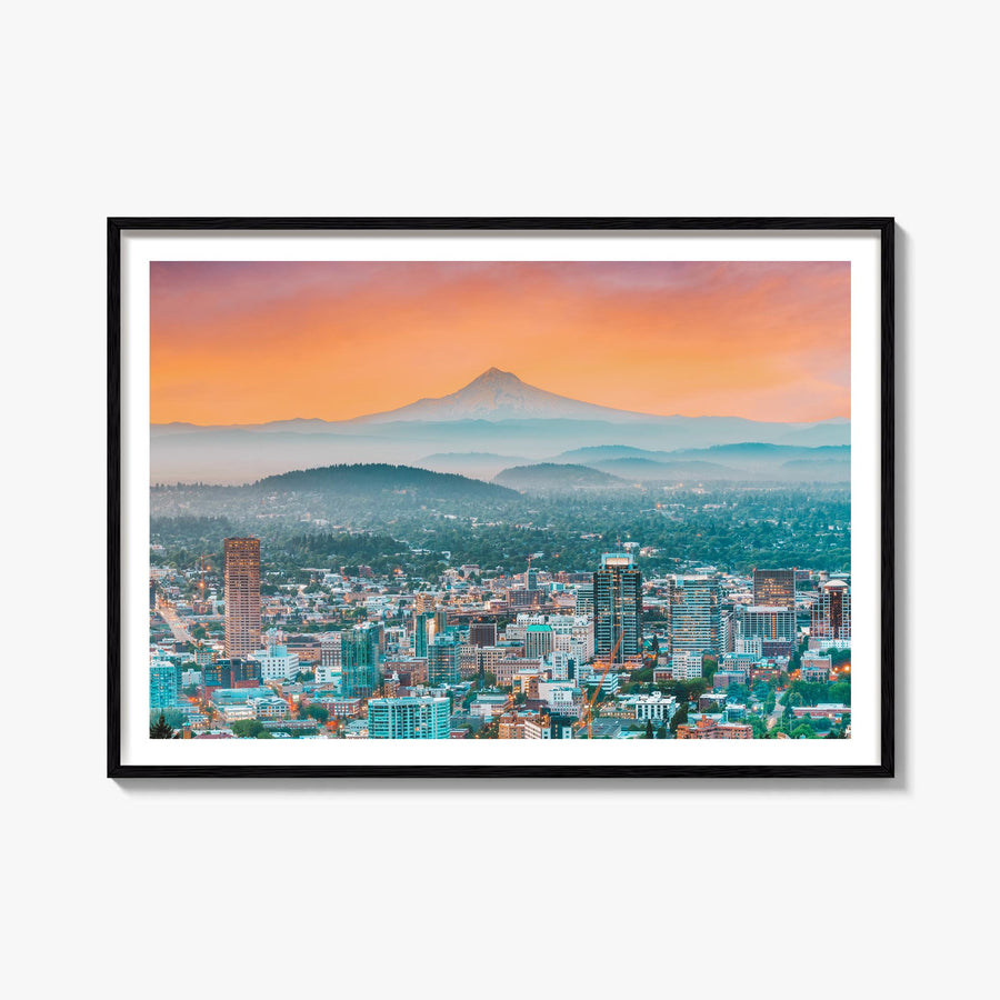 Oregon colorful photo poster of United States – horizontal wall art, unframed print shown in interior mockup