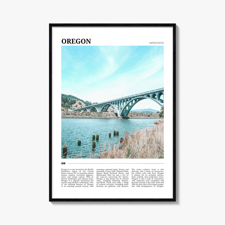 Oregon no. 1 colorful travel poster of United States – vertical wall art, unframed print shown in interior mockup