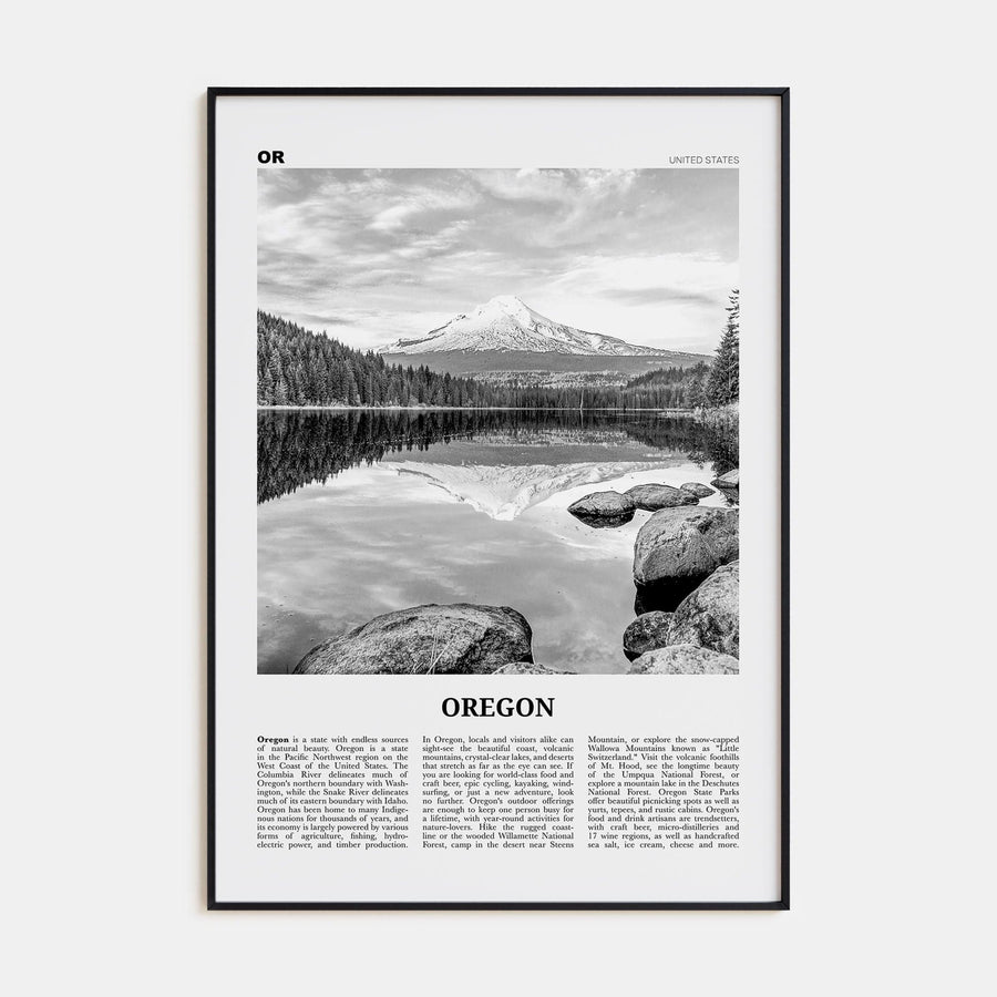 Oregon No 2 Poster None / 8x12 in Nbourhood Travel B&W Poster