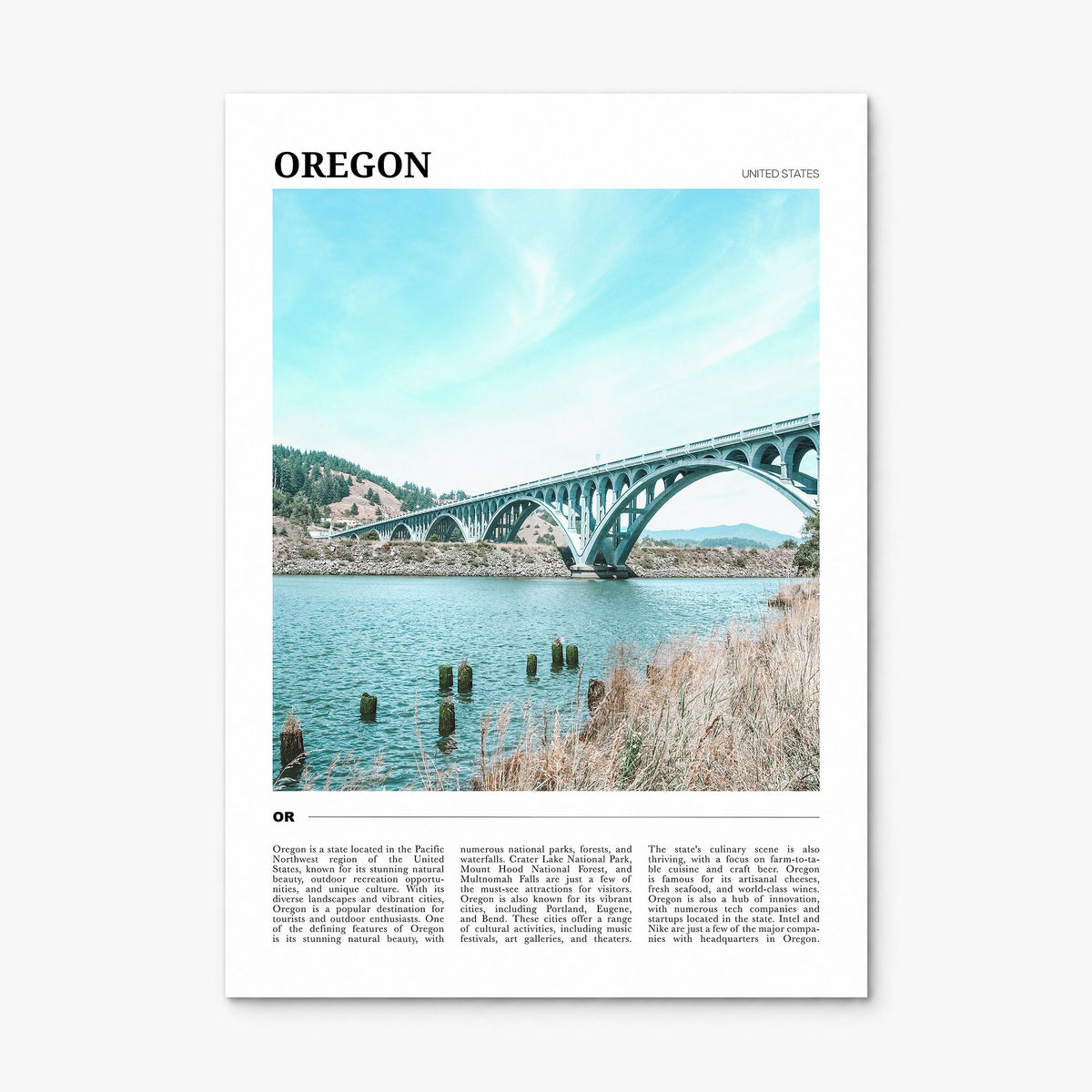 Oregon Travel No 1 Poster, print only (unframed)