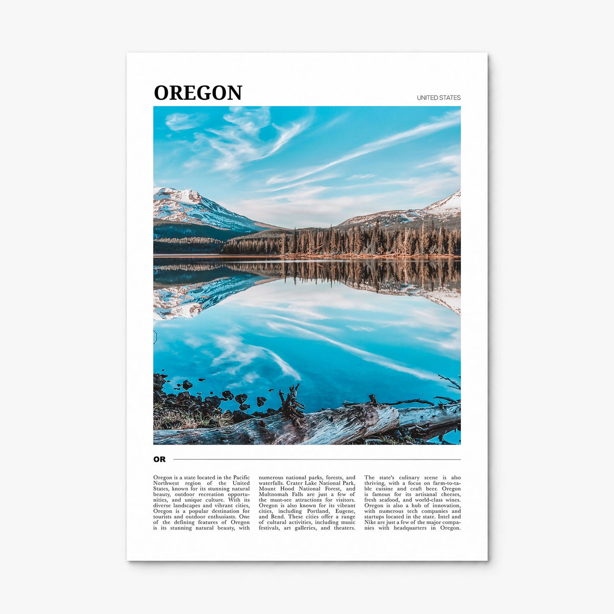 Oregon Travel No 2 Poster, print only (unframed)