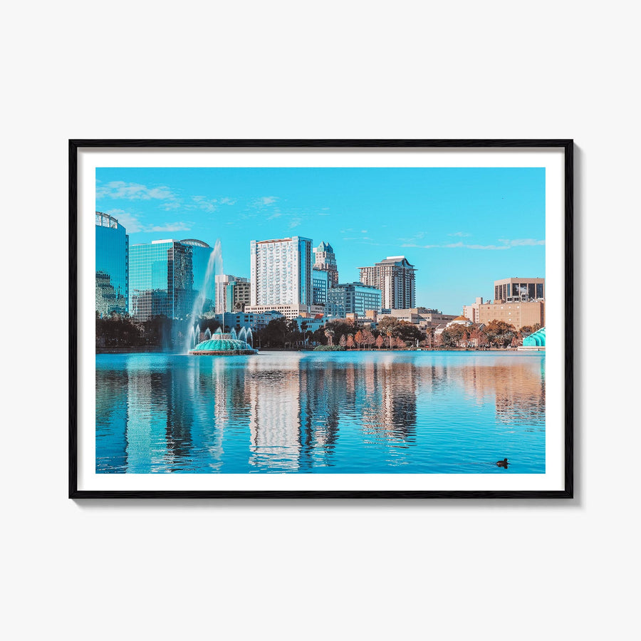 Orlando colorful photo poster of Florida, USA – horizontal wall art, unframed print shown in interior mockup