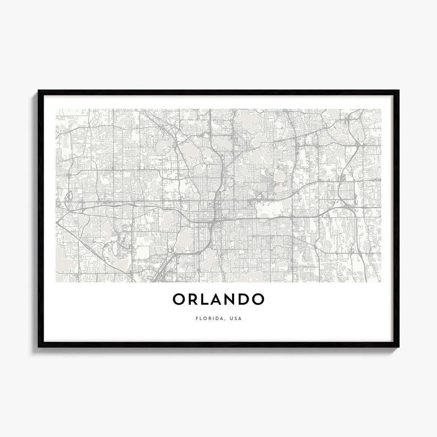 Orlando Map Poster, framed poster mockup