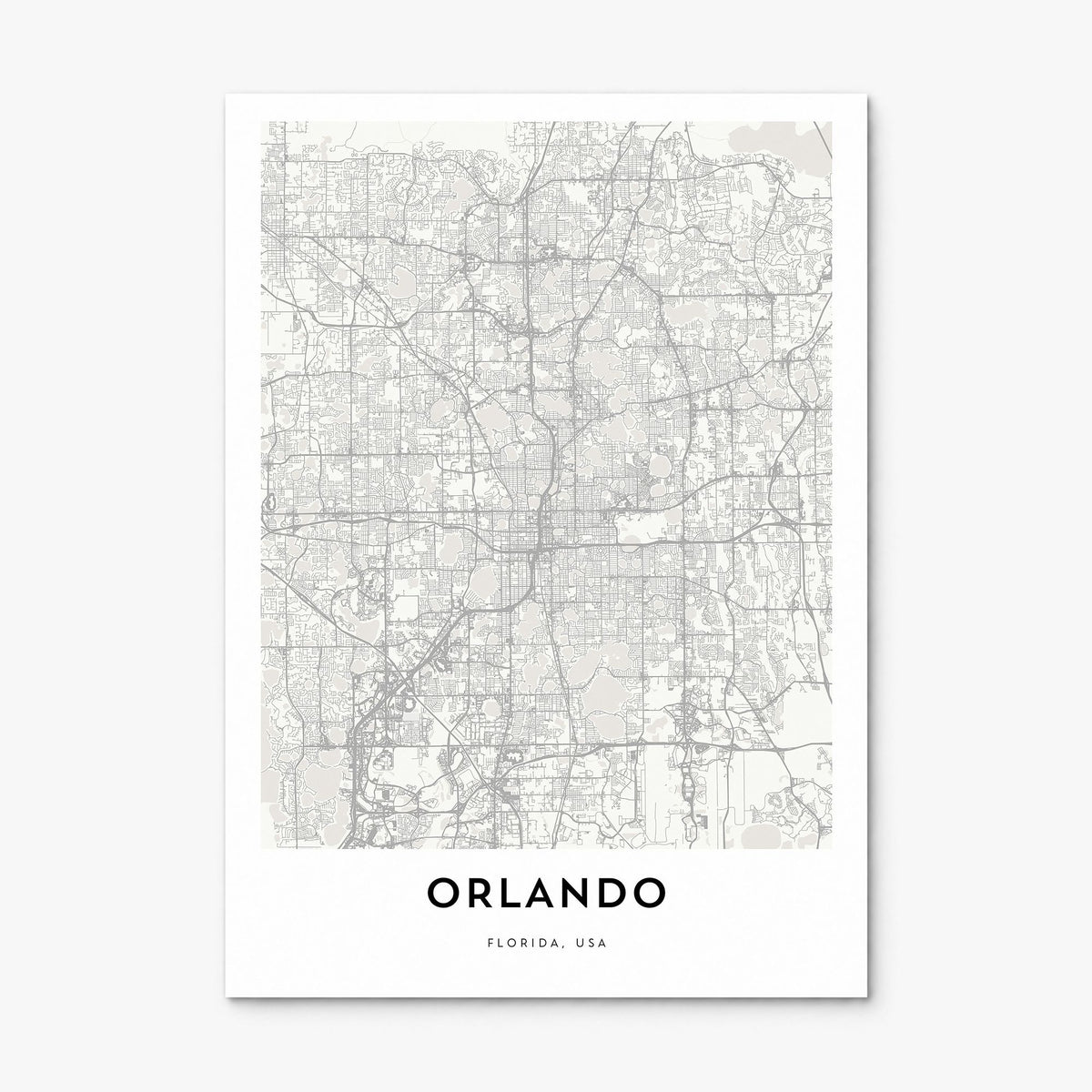 Orlando Map Poster, print only (unframed)