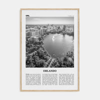 Orlando No 1 Poster Natural Wood / 8x12 in Nbourhood Travel B&W Poster