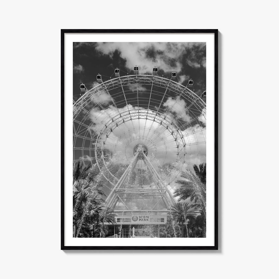 Orlando no. 2 black & white photo poster of Florida, USA – vertical wall art, unframed print shown in interior mockup