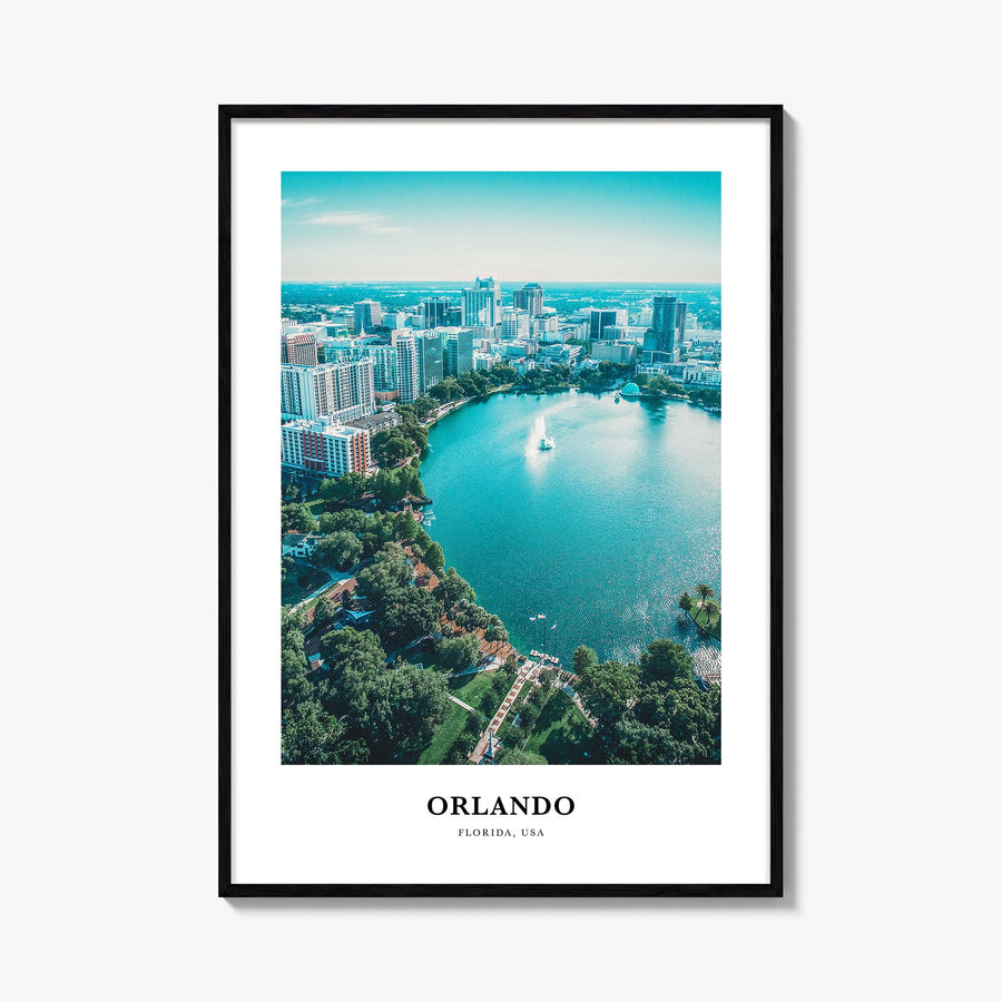 Orlando no. 2 colorful classic poster of Florida, USA – vertical wall art, unframed print shown in interior mockup