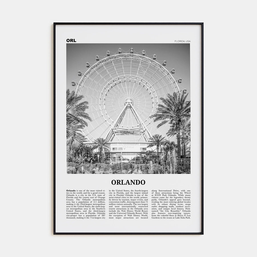 Orlando No 2 Poster None / 8x12 in Nbourhood Travel B&W Poster