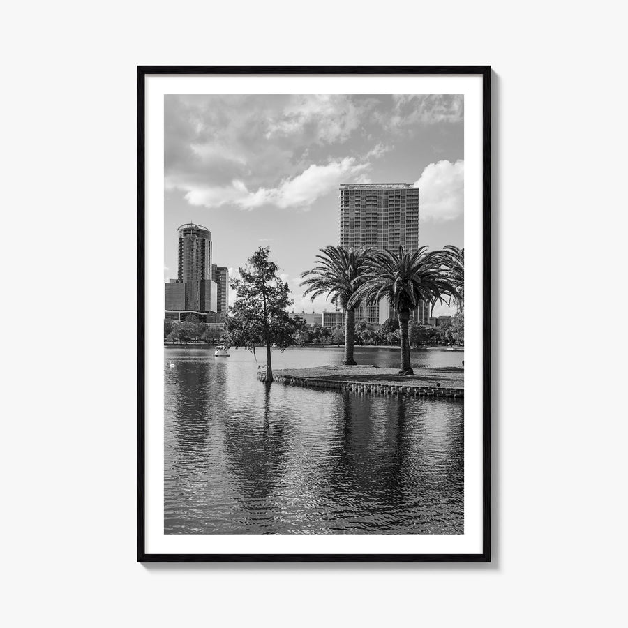Orlando no. 3 black & white photo poster of Florida, USA – vertical wall art, unframed print shown in interior mockup