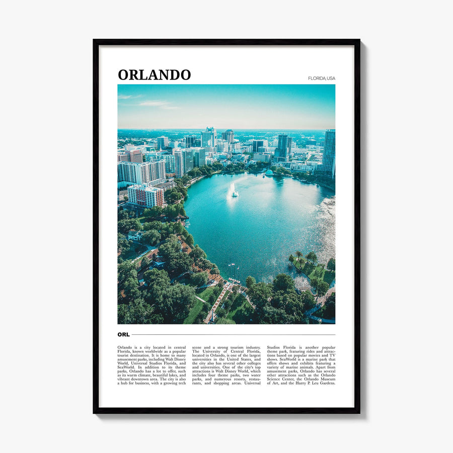 Orlando Travel No 2 Poster, framed poster mockup