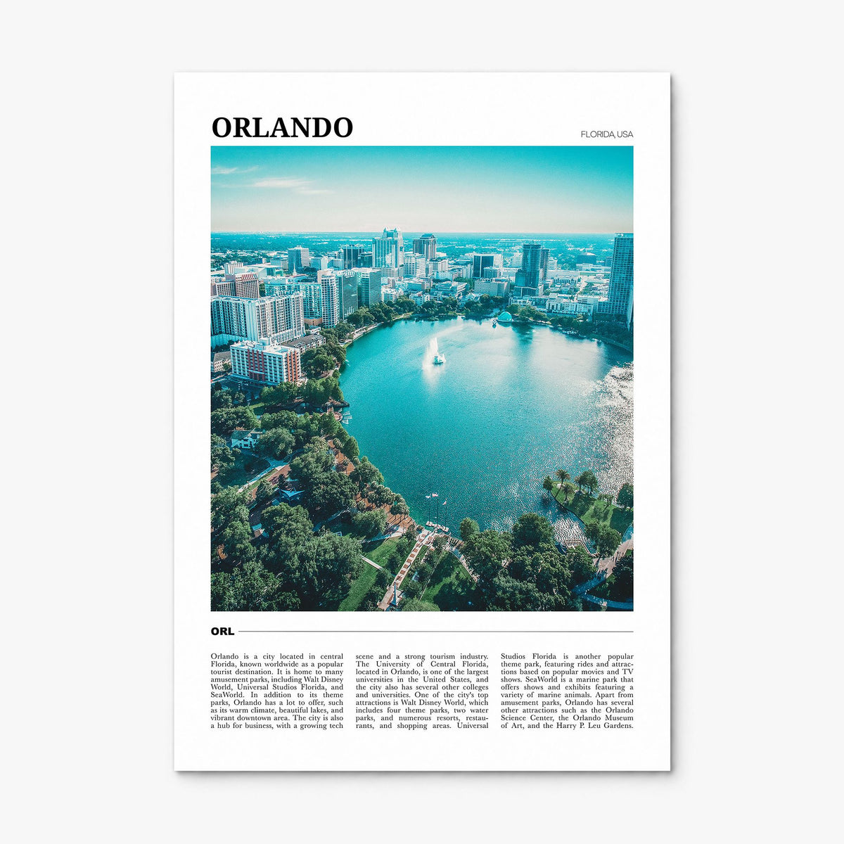 Orlando Travel No 2 Poster, print only (unframed)