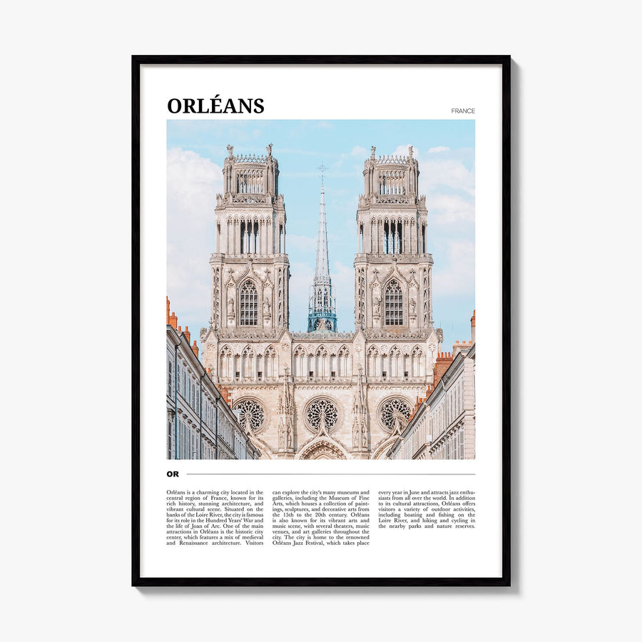 Orléans Travel Poster, framed poster mockup