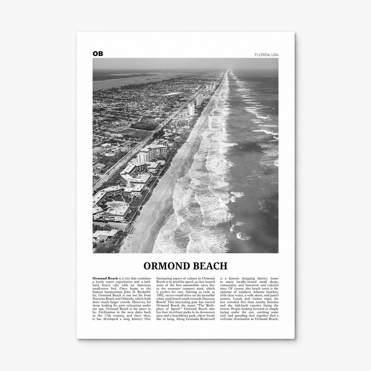 Ormond Beach Newspaper Poster, print only (unframed)