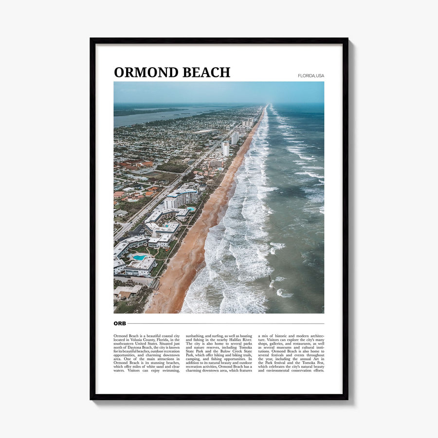 Ormond Beach Travel Poster, framed poster mockup