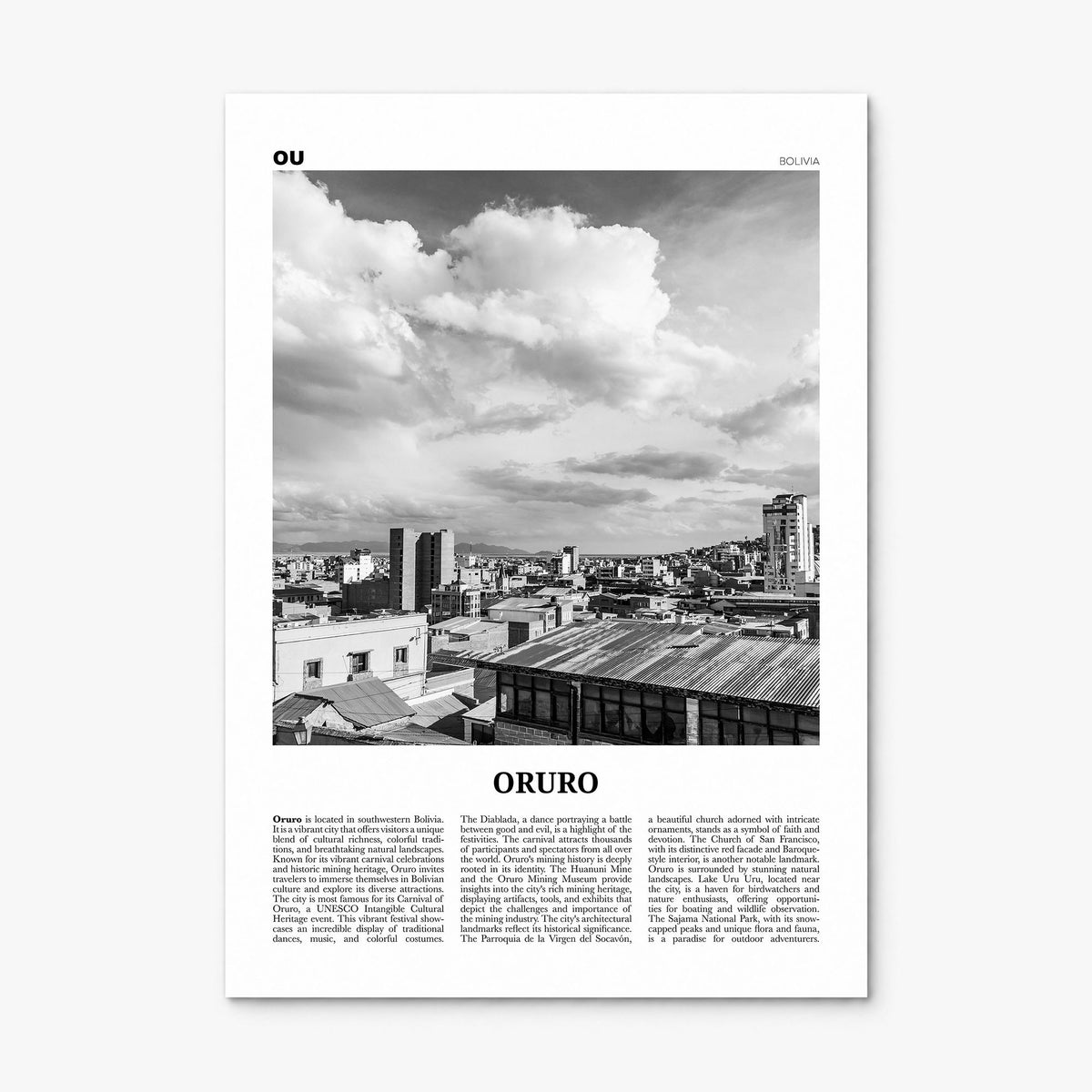 Oruro Newspaper Poster, print only (unframed)