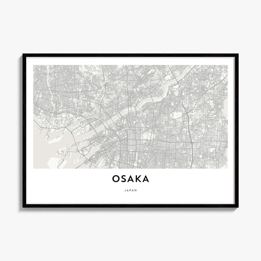 Osaka Map Poster, framed poster mockup