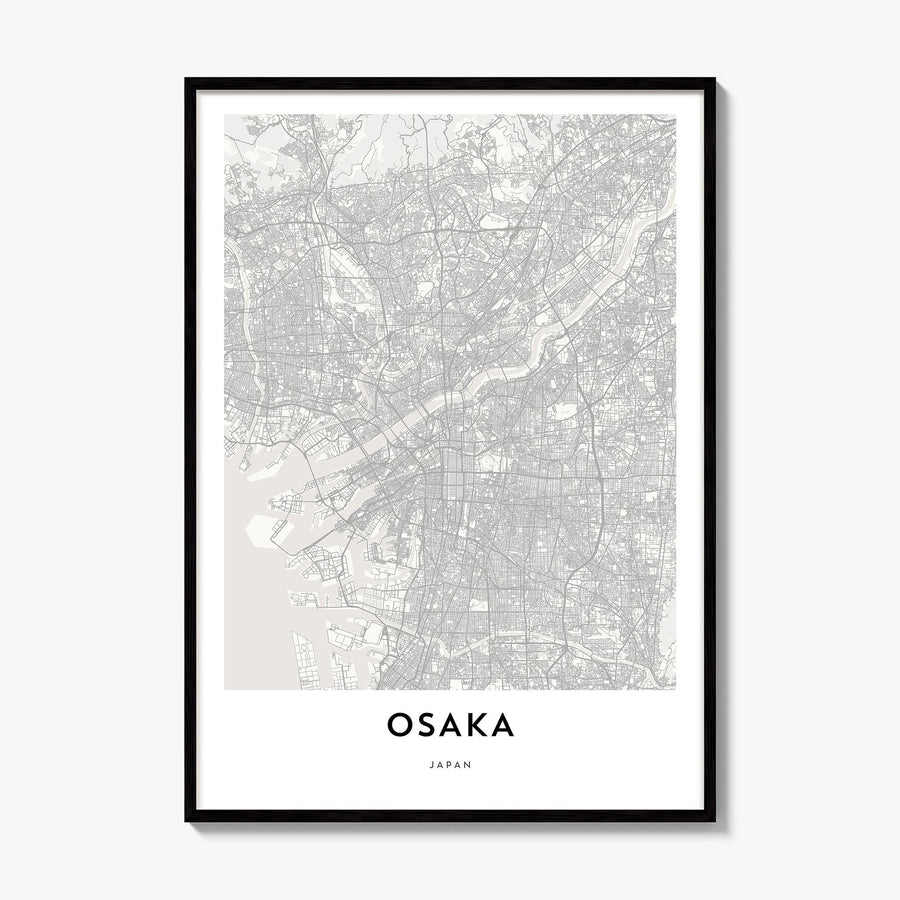 Osaka Map Poster, framed poster mockup