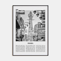 Osaka Poster None / 8x12 in Nbourhood Travel B&W Poster