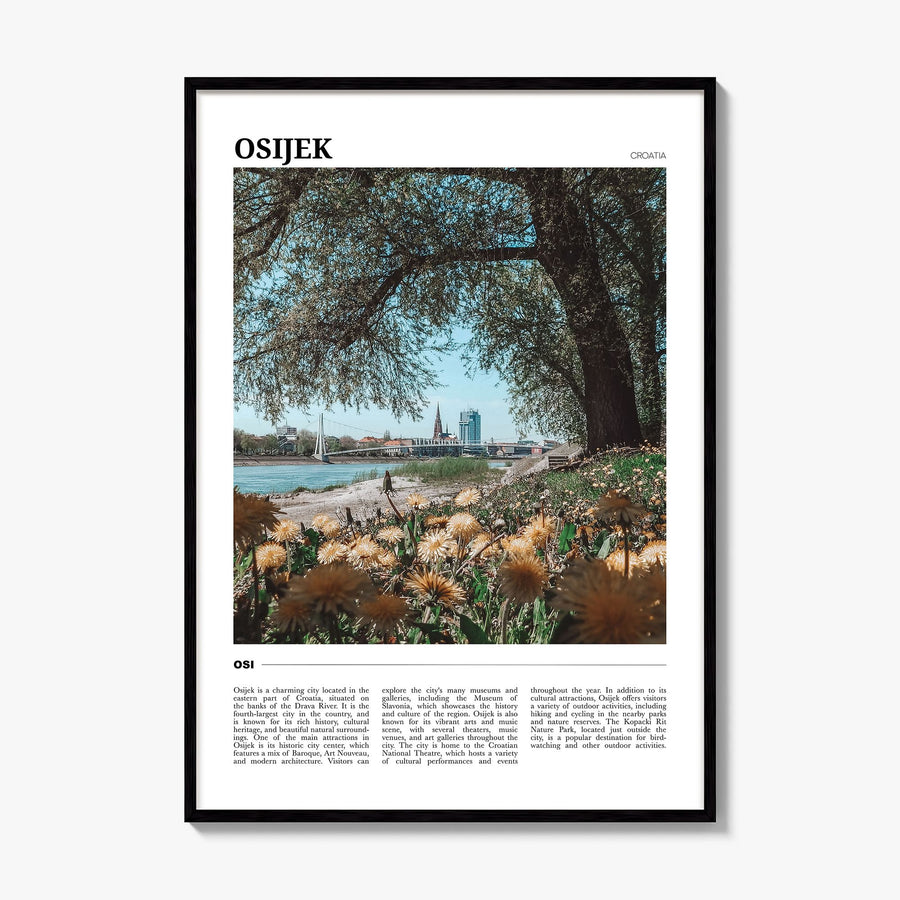 Osijek Travel Poster, framed poster mockup