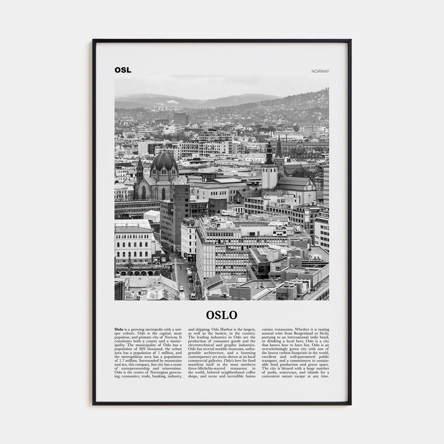 Oslo No 2 Poster None / 8x12 in Nbourhood Travel B&W Poster