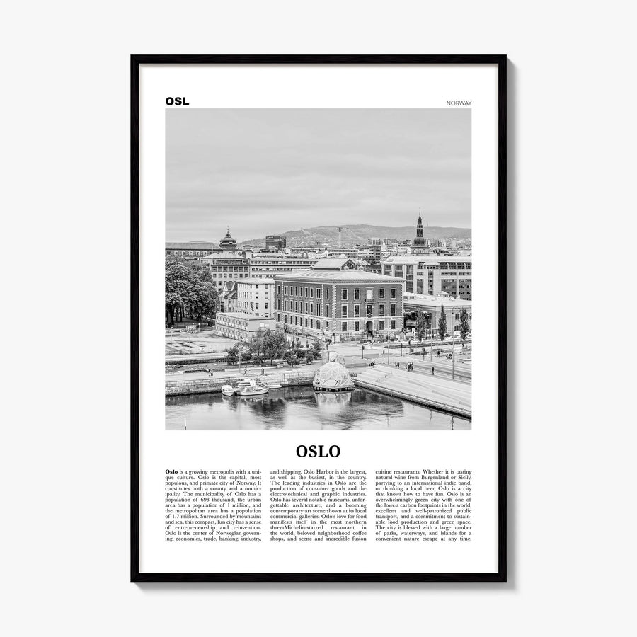 Oslo Newspaper No 1 Poster, framed poster mockup