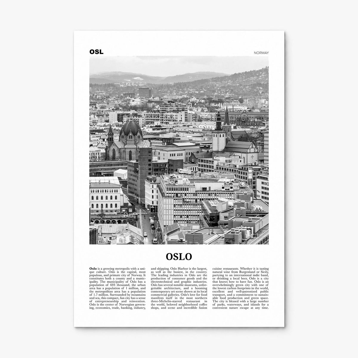 Oslo Newspaper No 2 Poster, print only (unframed)
