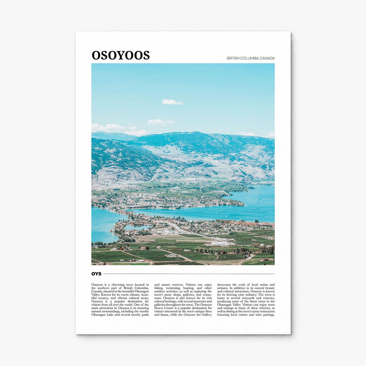 Osoyoos Travel Poster, print only (unframed)