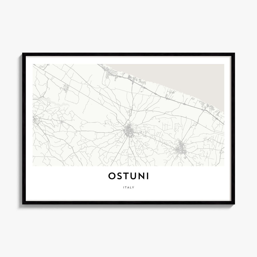 Ostuni Map Poster, framed poster mockup