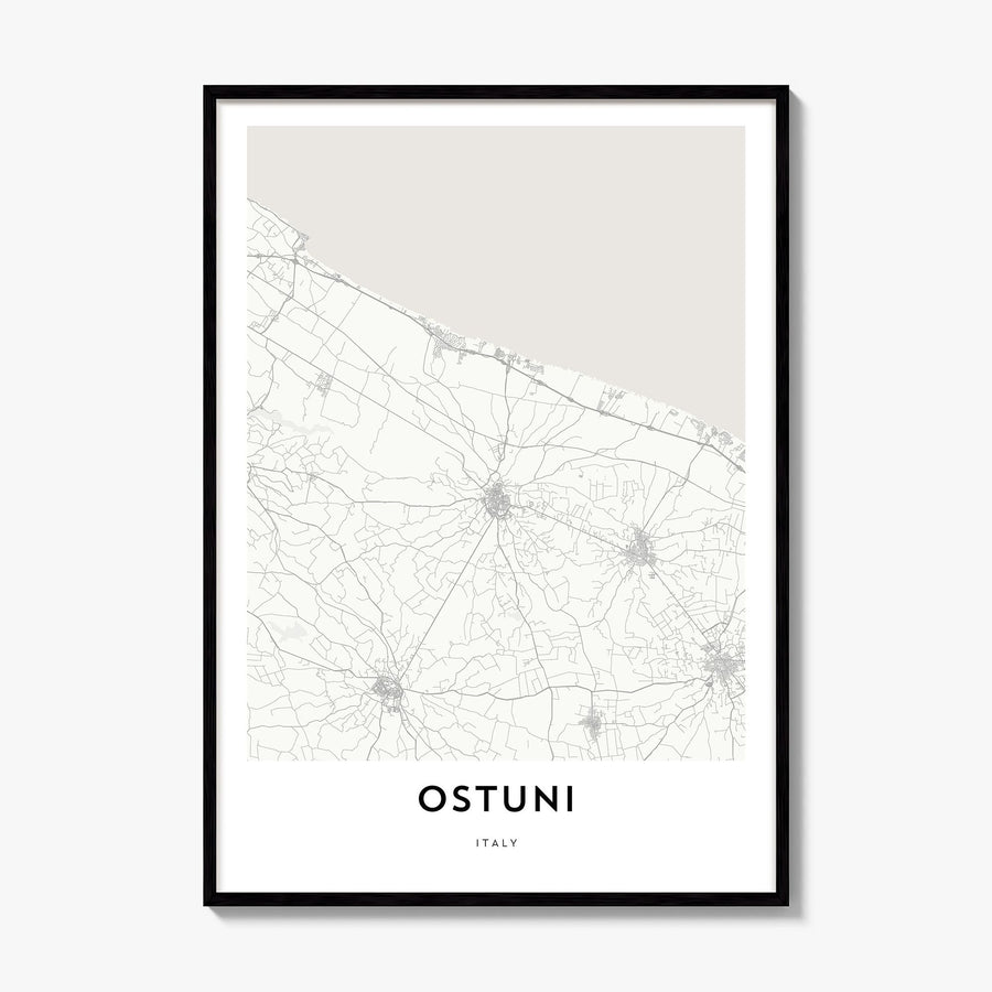 Ostuni Map Poster, framed poster mockup