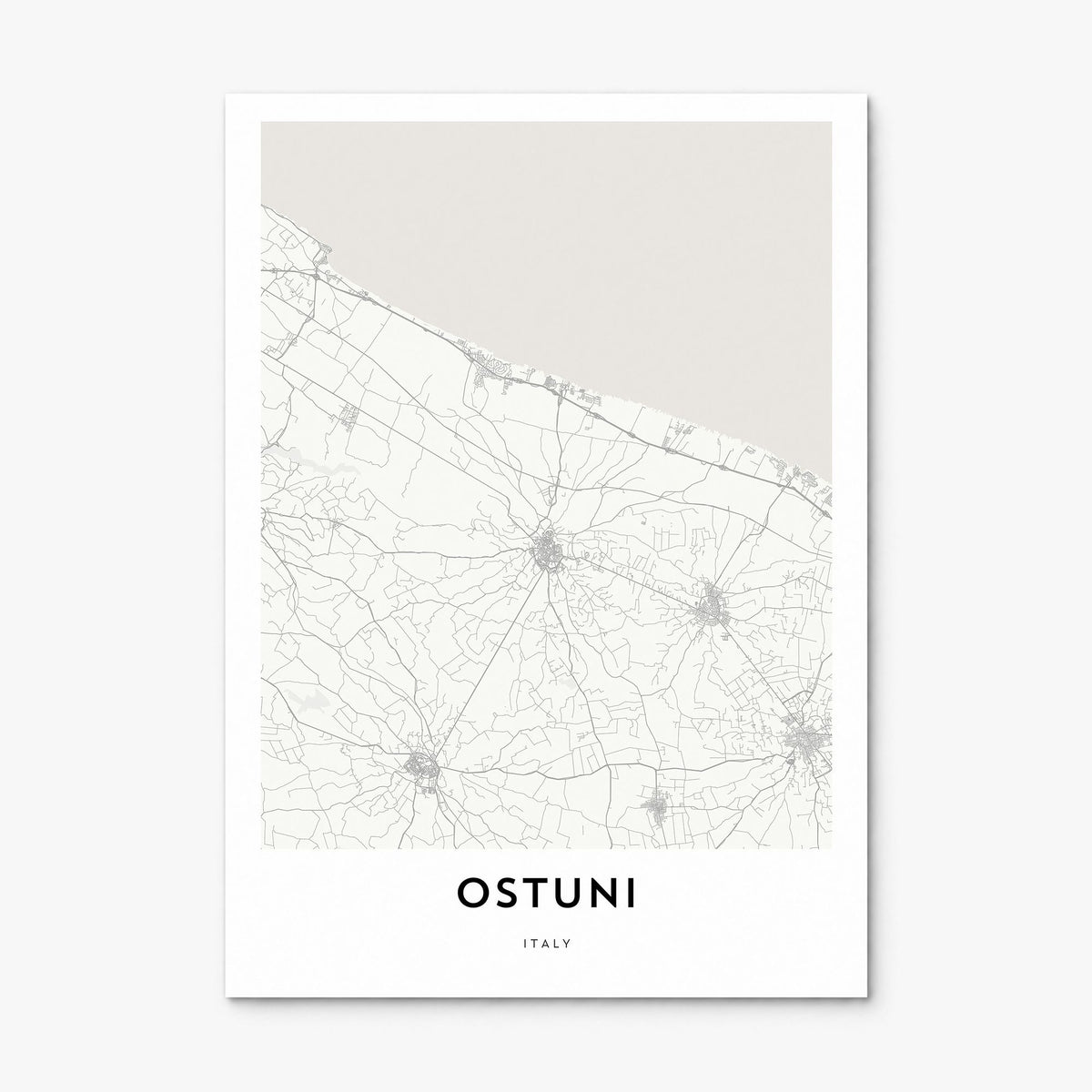 Ostuni Map Poster, print only (unframed)