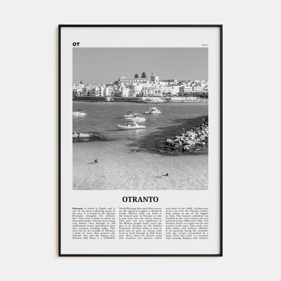 Otranto Poster None / 8x12 in Nbourhood Travel B&W Poster