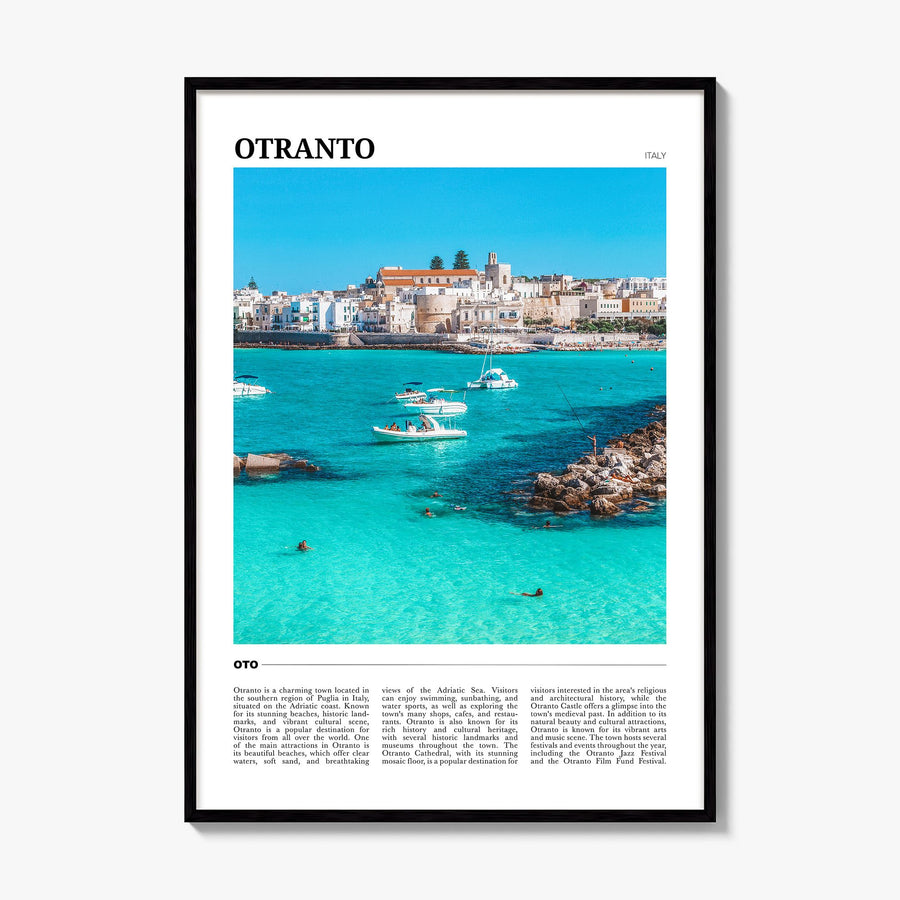 Otranto Travel Poster, framed poster mockup