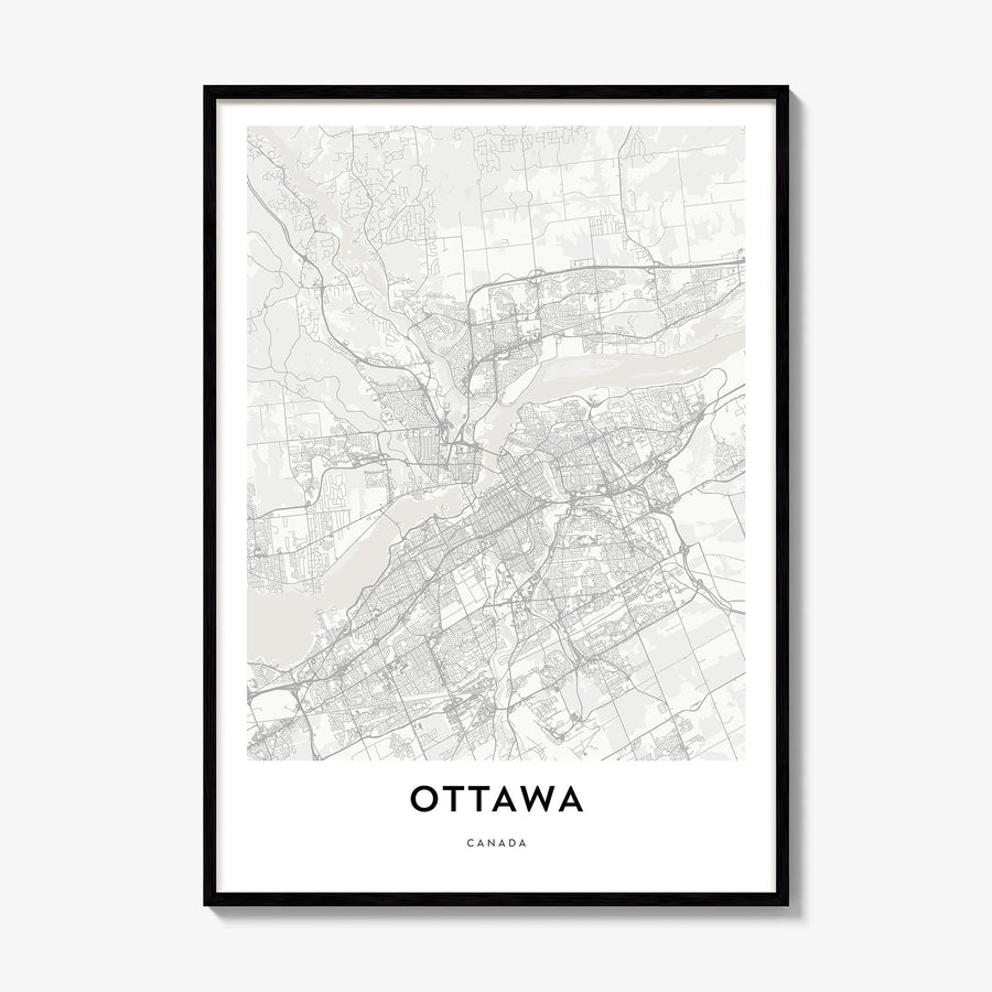 Ottawa Map Poster, framed poster mockup