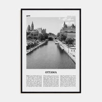 Ottawa No 1 Poster Black Wood / 8x12 in Nbourhood Travel B&W Poster