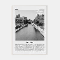 Ottawa No 1 Poster White Wood / 8x12 in Nbourhood Travel B&W Poster