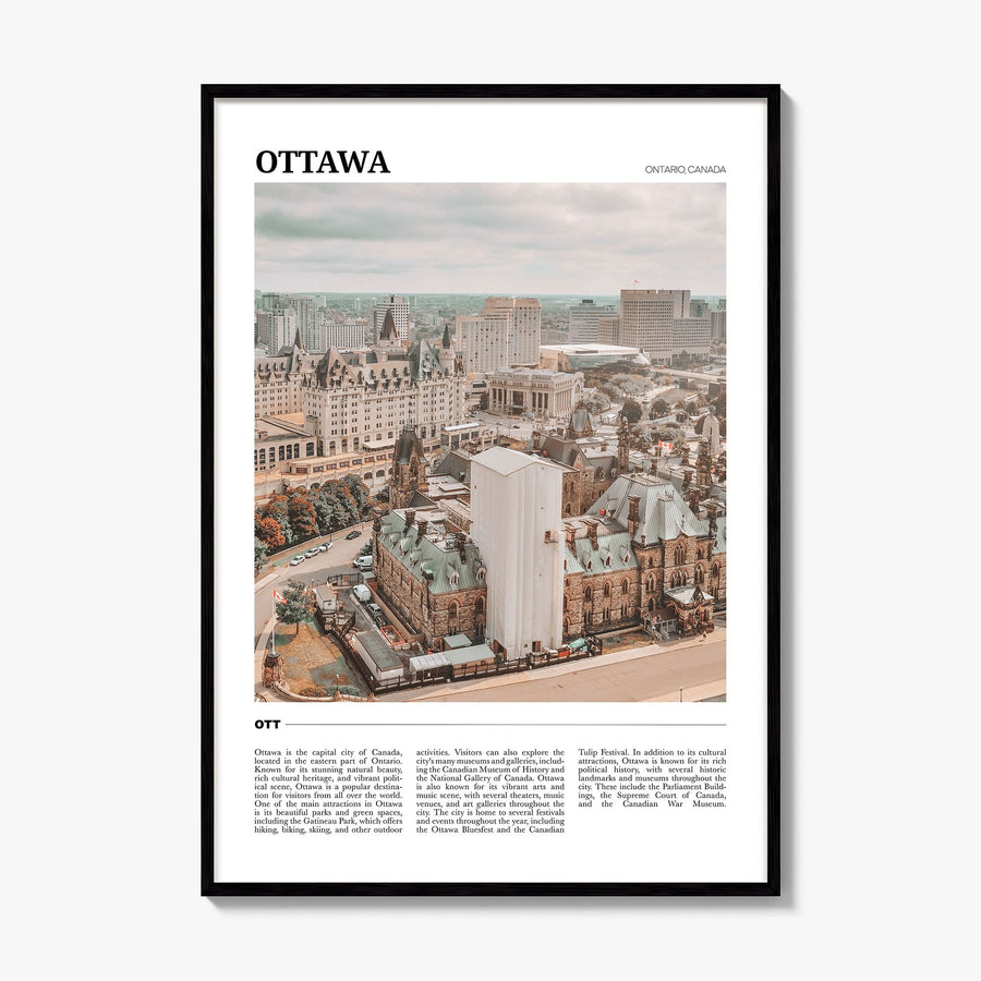 Ottawa Travel Poster, framed poster mockup