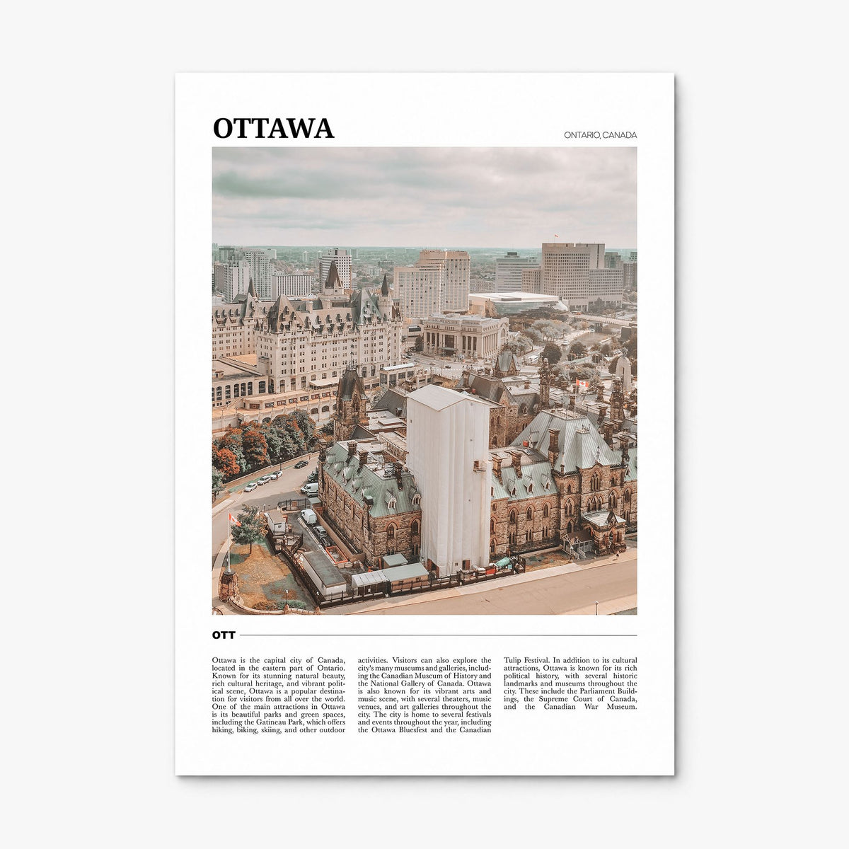 Ottawa Travel Poster, print only (unframed)