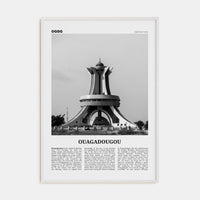 Ouagadougou Poster White Wood / 8x12 in Nbourhood Travel B&W Poster