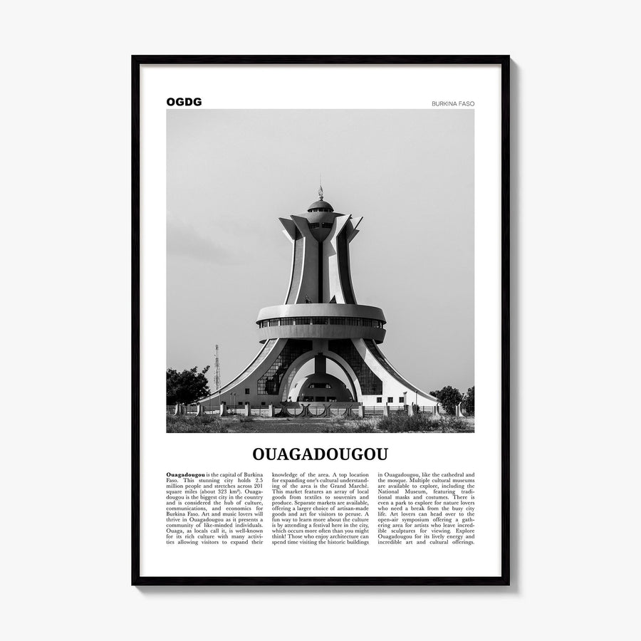 Ouagadougou Newspaper Poster, framed poster mockup