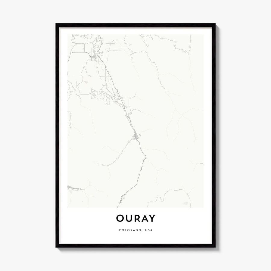 Ouray Map Poster, framed poster mockup