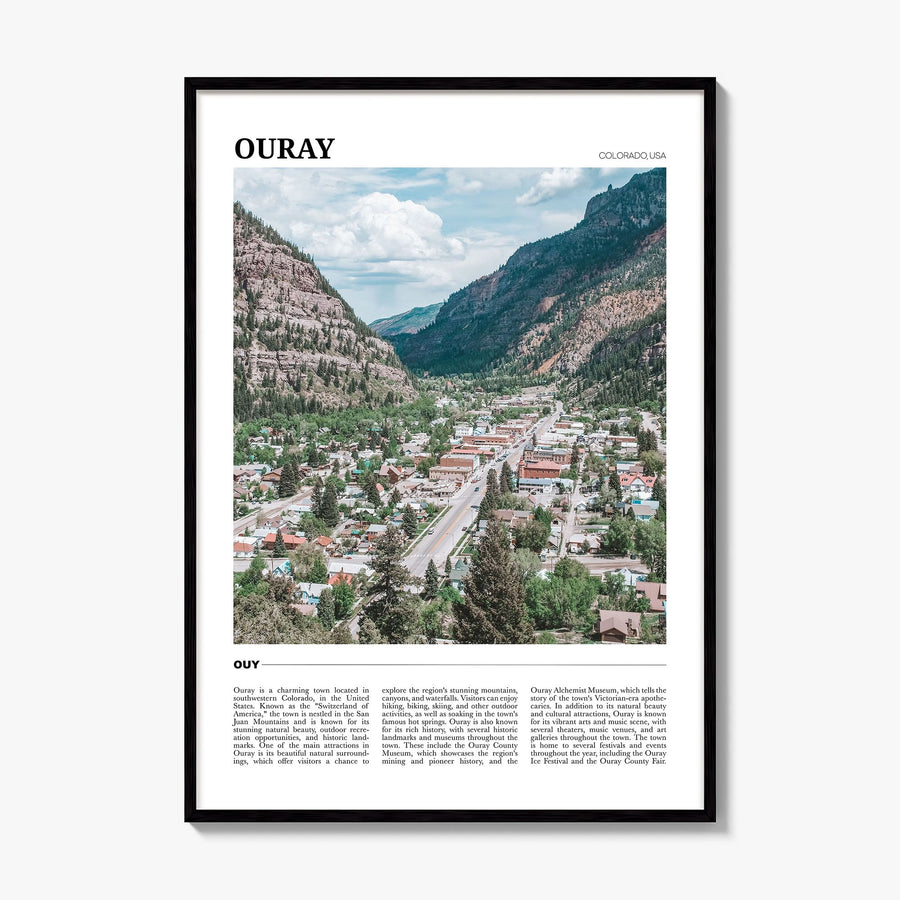 Ouray Travel Poster, framed poster mockup